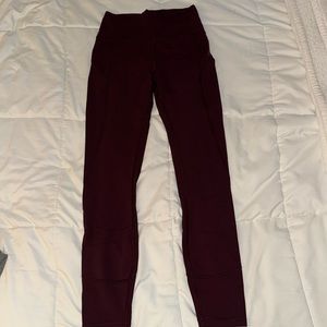 Maroon Invigorate high rise tight- lululemon leggings